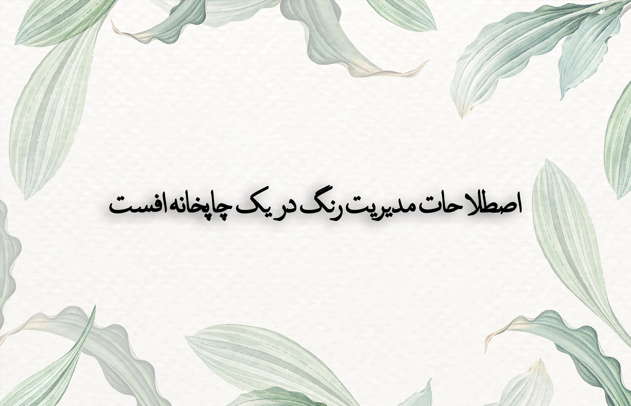 اصطلاحات مدیریت رنگ در یک چاپخانه افست